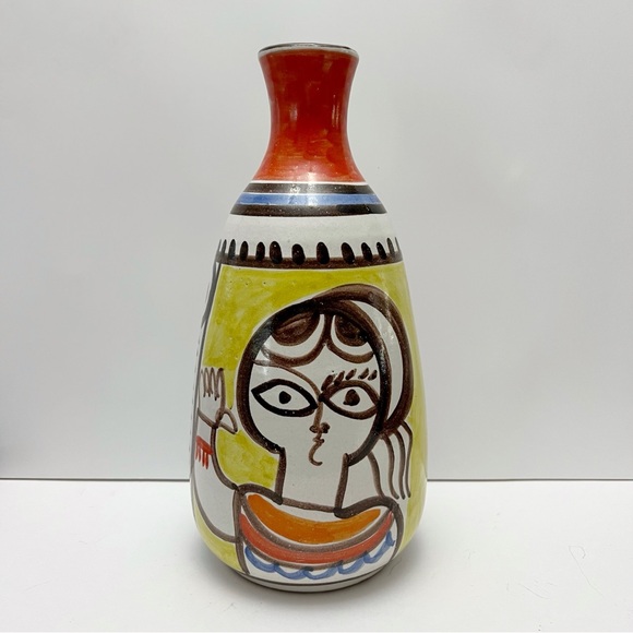 Vintage Mid Century Desimone Flower Italian Pottery Vase Made For Joseph Magnin - Picture 2 of 6